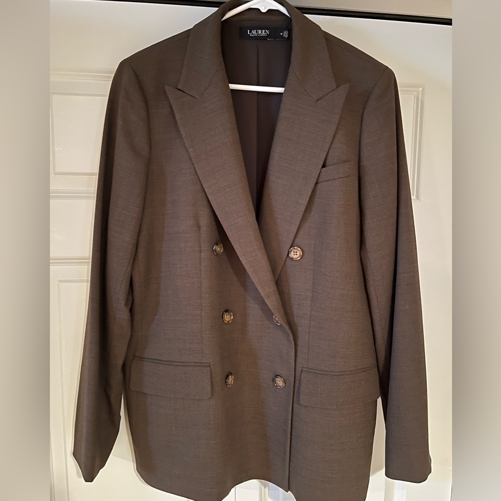 women’s heatherbrown double breasted Blazer.